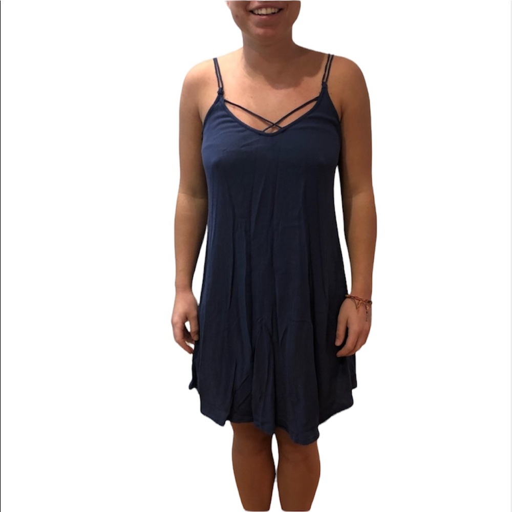 Roxy dusty blue summer sun dress